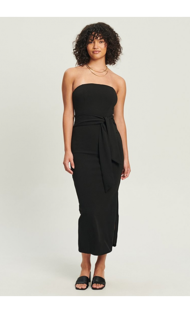 CALLI BRON MIDI - Shift dress - black