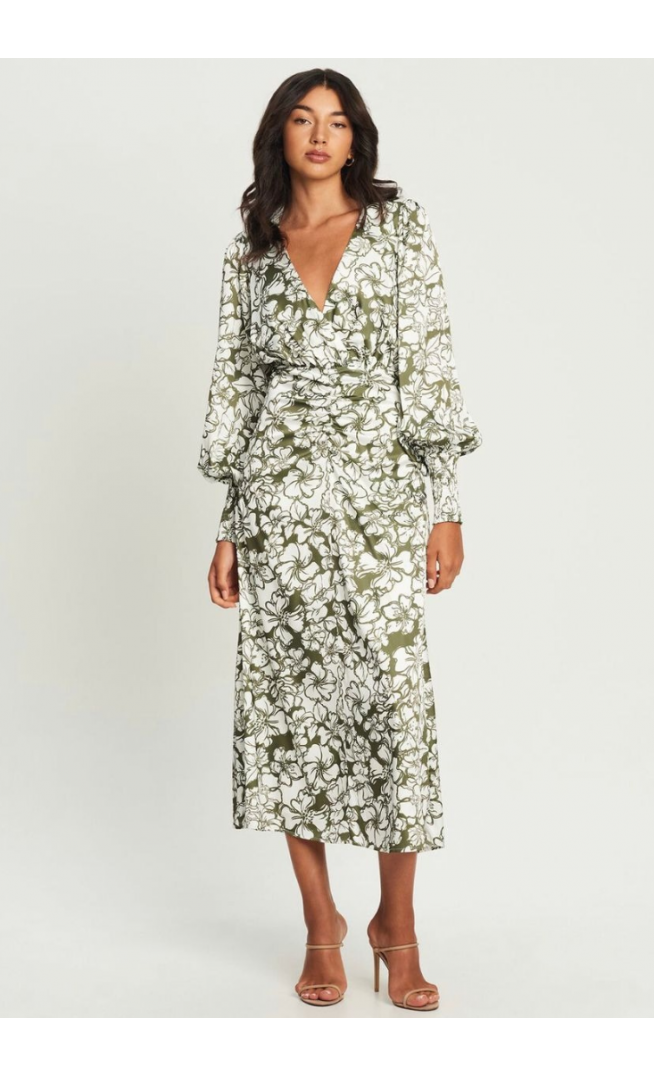 Chancerry claremont dress olive floral