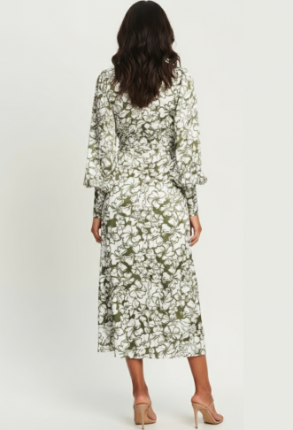 Chancerry claremont dress olive floral