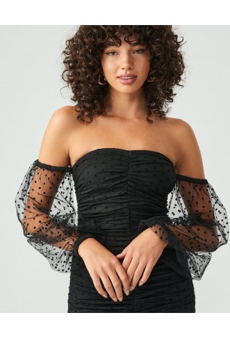 BWLDR Abbott Mini Dress Black Polka Dot