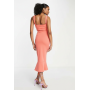 True Violet corset ruffle midi dress in Coral