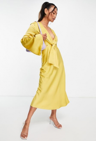 ASOS DESIGN Satin Midi...