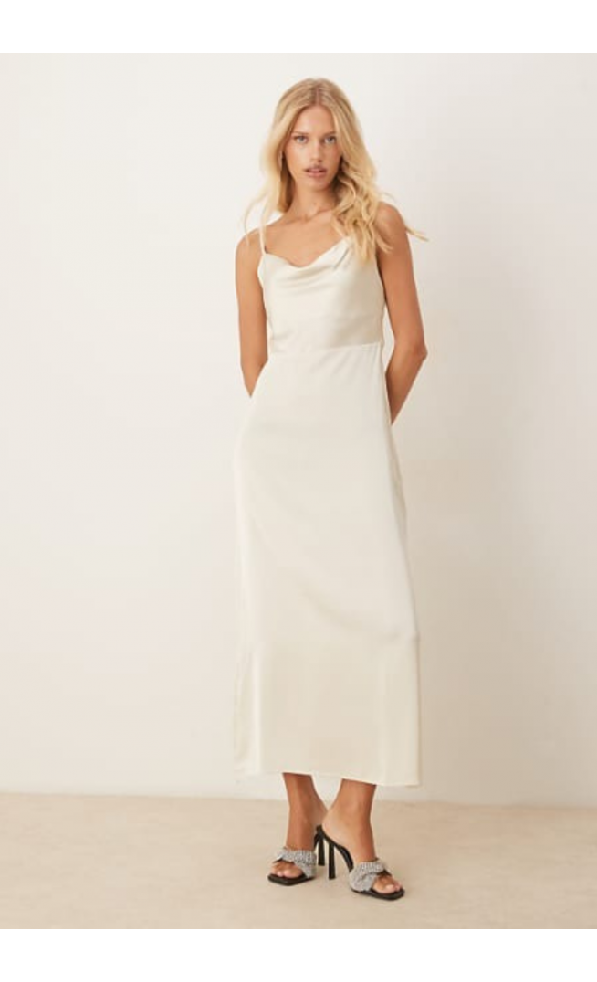 Vila Satin Cowl Neck Cami Maxi Dress