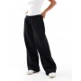 ASOS DESIGN Petite Wide Leg Jogger in Black