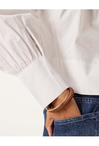 ASOS DESIGN Gathered Shirt With Shoulder Pads