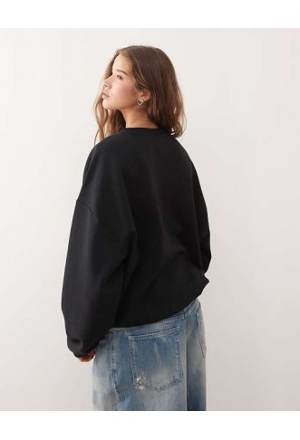 COLLUSION Unisex boxy sweatshirt in black