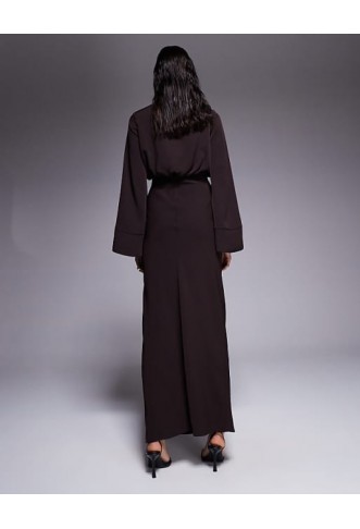 ASOS DESIGN cross neck blouson bodice maxi dress