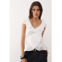 COLLUSION frill front blouse in white