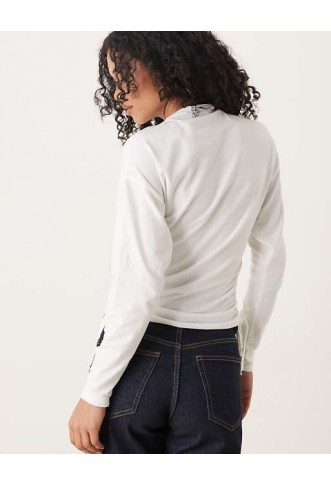 ASOS DESIGN long sleeve tie side top