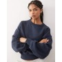 Weekday oversized boxy fit sweatshirt in navy