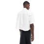 ASOS DESIGN boxy cropped 70s collar poplin shirt