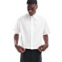 ASOS DESIGN boxy cropped 70s collar poplin shirt
