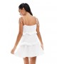 New Look tiered mini sundress in white