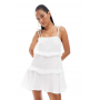 New Look tiered mini sundress in white