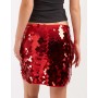 ASOS DESIGN large sequin mini skirt in red