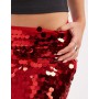 ASOS DESIGN large sequin mini skirt in red