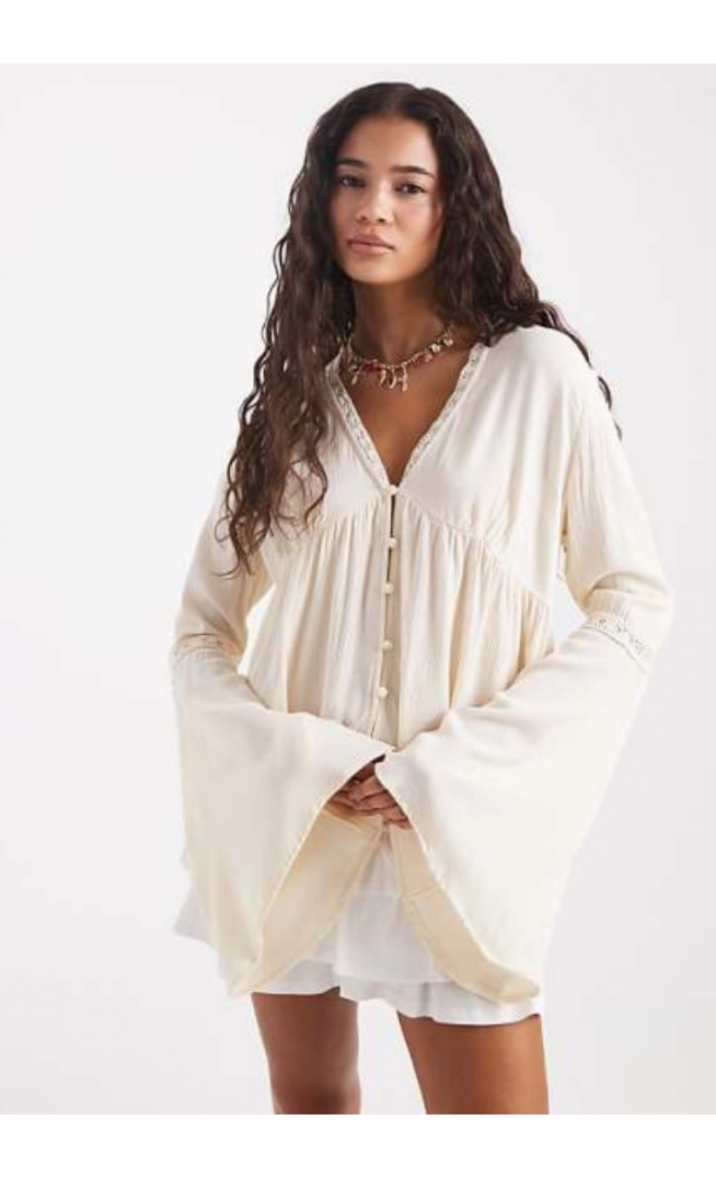 Miss Selfridge flare sleeve button up  blouse