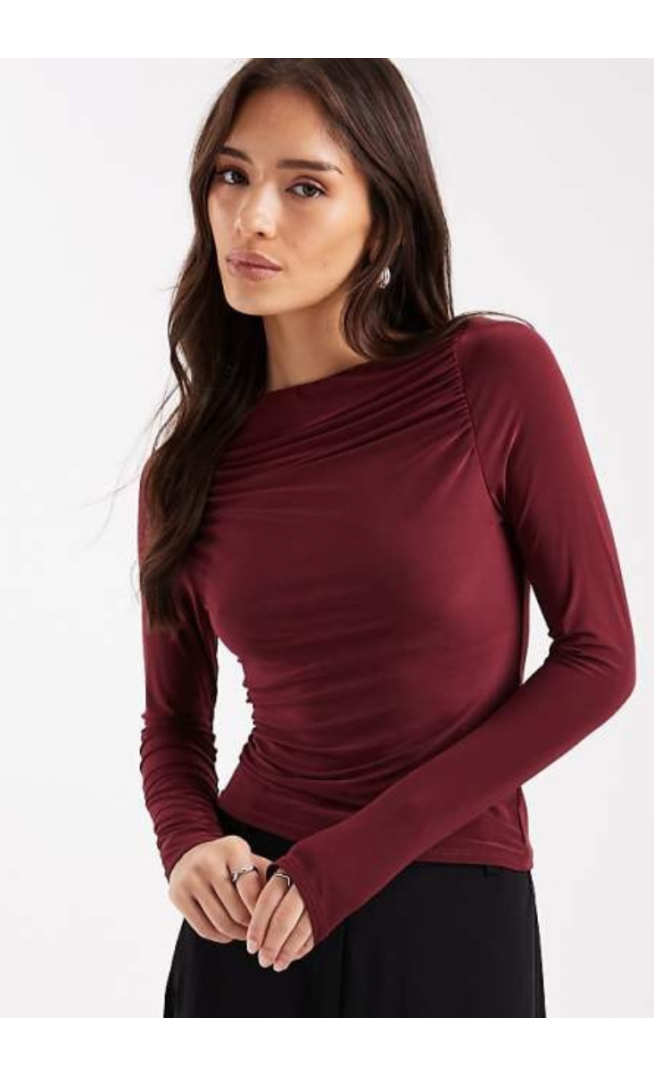 ASOS DESIGN slinky long sleeve top