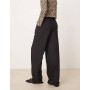 ASOS DESIGN relaxed straight leg trousers in black