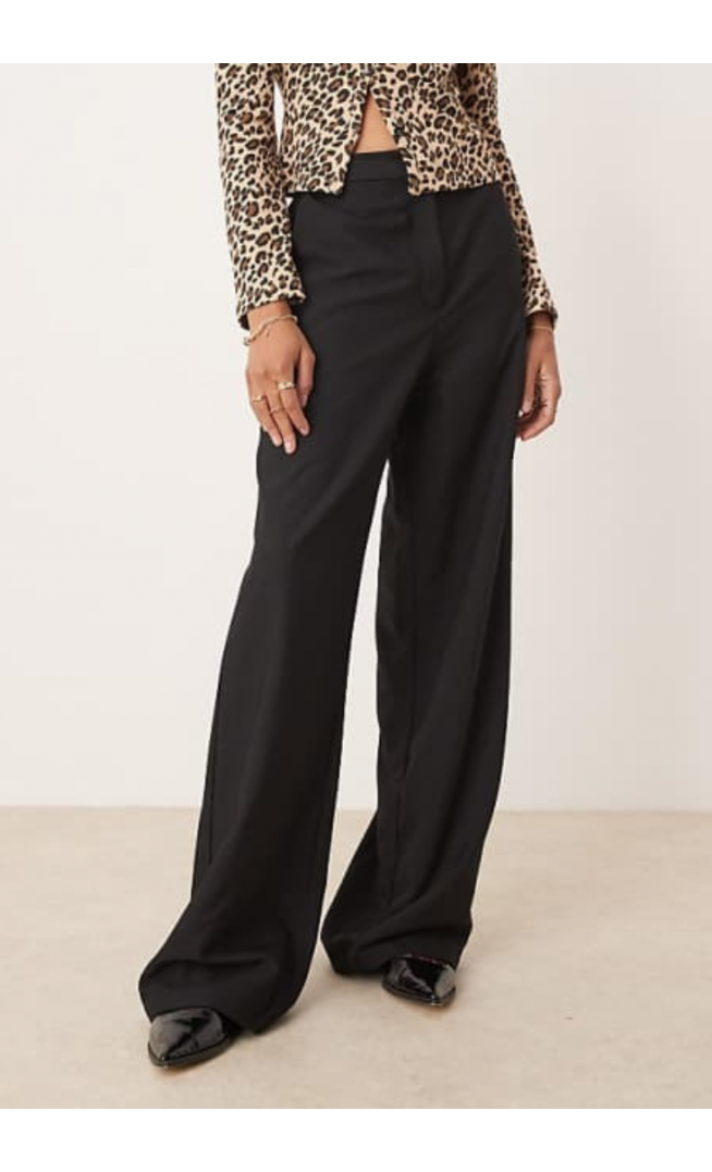 ASOS DESIGN relaxed straight leg trousers in black