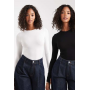 Miss Selfridge 2 pack long sleeve crew neck bodysuit
