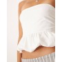 ASOS DESIGN cotton ruched bandeau top