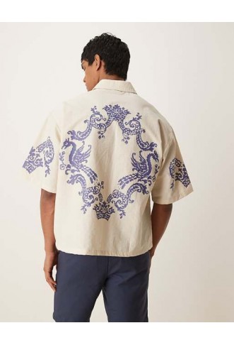 ASOS DESIGN oversized boxy shirt with print