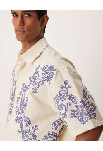 ASOS DESIGN oversized boxy shirt with print