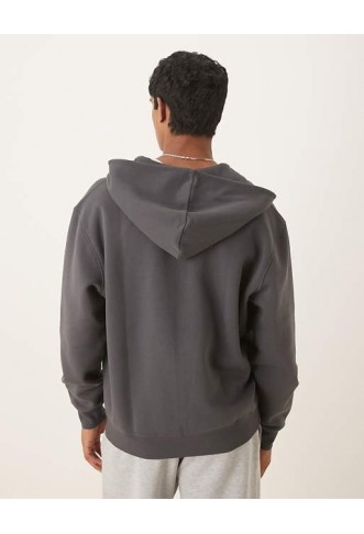 ASOS DESIGN  relaxed fit zip through hoodie in grey