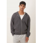 ASOS DESIGN  relaxed fit zip through hoodie in grey