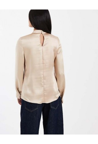 ASOS DESIGN satin scarf balloon sleeve blouse