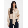 ASOS DESIGN satin scarf balloon sleeve blouse