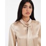 ASOS DESIGN satin scarf balloon sleeve blouse