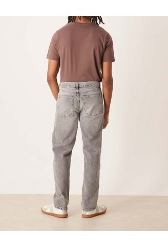 ASOS DESIGN straight leg jeans in heavy grey wash