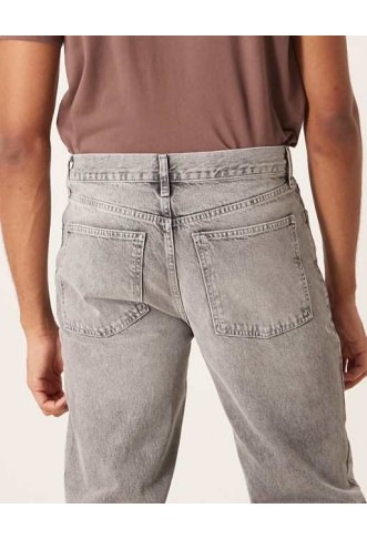 ASOS DESIGN straight leg jeans in heavy grey wash