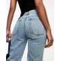 ASOS DESIGN mid rise straight jeans in vintage lightwash