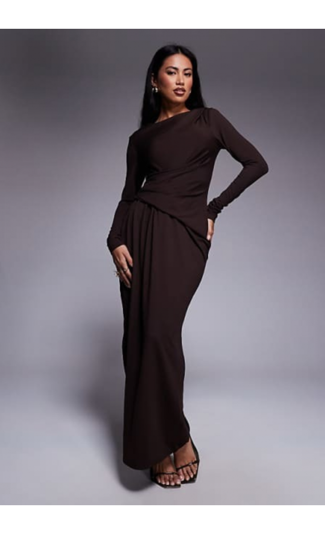 ASOS DESIGN soft touch long sleeve maxi dress