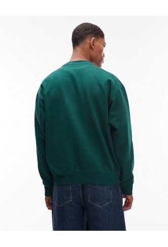 Obey headline sweatshirt in dark green
