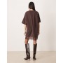 ASOS DESIGN oversized mini dress with lace
