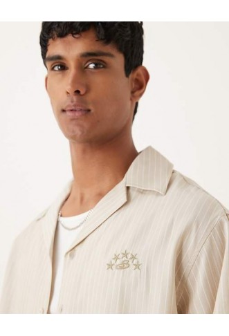 ASOS DESIGN oversized revere shirt with embroidery