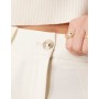 ASOS DESIGN straight leg trousers with gold button