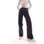 ONLY Juicy high waisted wide leg jeans in washed black