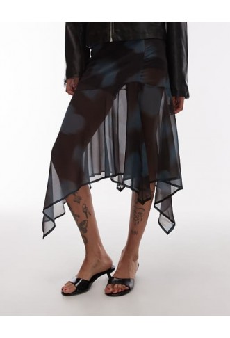 ASOS DESIGN dropped waist midi skirt