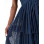 Lace & Beads Bridesmaid ruffle tiered tulle maxi dress