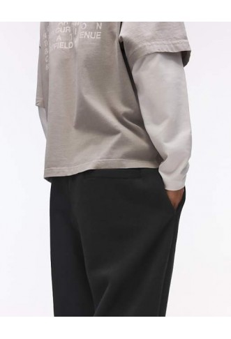 Bershka Plush joggers in black