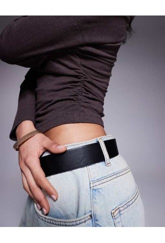 ASOS DESIGN ruched side long sleeve tee in brown