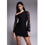 ASOS DESIGN lace off shoulder mini dress in black