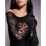 ASOS DESIGN lace off shoulder mini dress in black