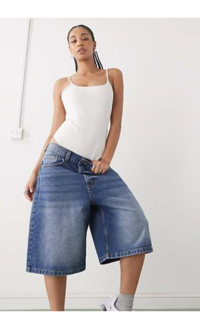 Monki scoop neck high leg swimsuit in white