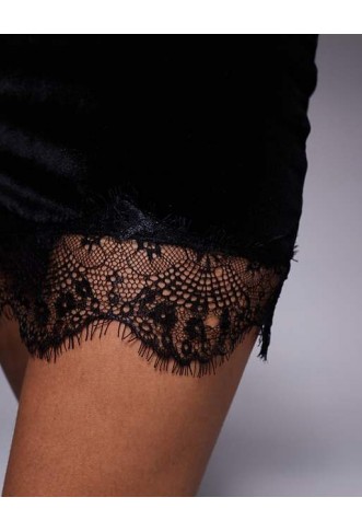 ASOS DESIGN velvet high neck mini dress